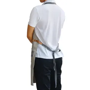 Tablier de chef de cuisine en toile de coton résistant à la Sublimation avec logo, tablier en jean imperméable personnalisé à dos croisé