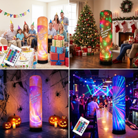 Pilier gonflable rotatif personnalisé avec éclairage LED pour la décoration d'événements, de sports, de mariages, de marchés et de publicités