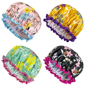 2022 women hair accessories Women Water Proof Fabric shower caps