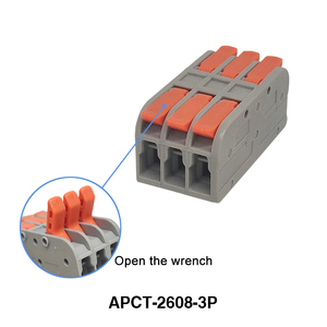 Factory Direct Sales Painless Lever Quick Connect Terminal Block Electrical Conductor <b>Wire</b> Connector Brass Contacts APCT-2608-4P - Product Image 3