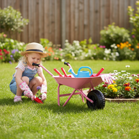 Brouette miniature en métal pour enfants, légère, petite, rose, en vente