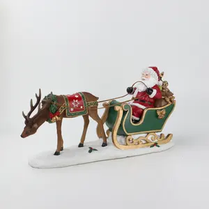 Kerst Decor Slee Van Geschenken Met Kerst Santa En Kerst Herten