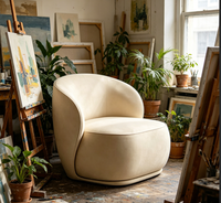 Fauteuil Chesterfield sans accoudoirs de style nordique moderne Kurui Home, design carré, pieds en bois, revêtement en cuir écologique, dossier solide, pour salon