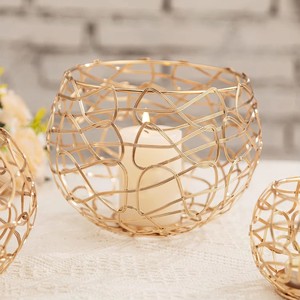 Portavelas Decorativos de Metal para Mesa, Portavelas Geométricos de Alambre para Velas Votivas y Tealight - Product Image 2