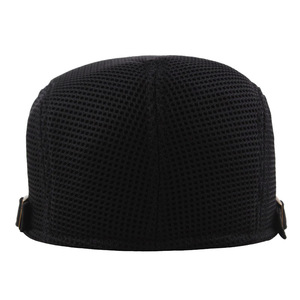 Verano hombres mujeres Casual boina sombrero nueva moda Color sólido gorra plana Newsboy estilo sombrero ajustable transpirable malla gorras - Product Image 3