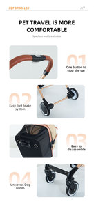 Fábrica desmontable gato perro cochecito de viaje portador bicicleta remolque gato perro fácil caminar plegable lujoso cochecito para mascotas - Product Image 4