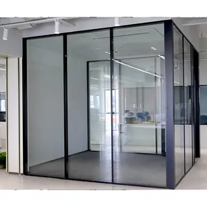 顶级品质室内模块化铝框架组合隔断面板办公室隔断玻璃墙