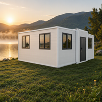 Maison conteneur pliable à structure en acier, bâtiment modulaire pour abri d'urgence, hébergement en campement et utilisation sur chantier
