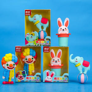 Merveilleux 8428 Crazy Zoo <span class=keywords><strong>personnage</strong></span> de dessin animé 3D gomme en boîte Clown magique lapin acrobaties comme gomme - Product Image 2