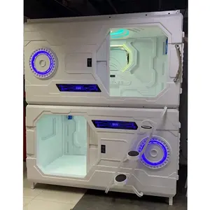 Горячая Распродажа, одноместная двойная Звукоизоляционная Капсульная гостиничная двухъярусная кровать, Капсульная кровать, спальные подставки - Product Image 5