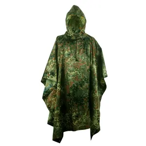 Germany Camouflage Water Repellent Rain Poncho quick dry Marching poncho outdoor tactical camo poncho