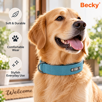 Collier pour chien en cuir réglable personnalisé avec logo, vente en gros du fabricant, collier d'identification pour animaux de compagnie, collier de luxe en PU pour chien