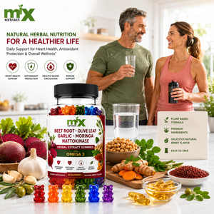 Gomitas Herbales con Omega-3 de Marca Privada OEM ODM con Raíz de Remolacha, Hoja de Olivo, Ajo, Moringa, Nattokinasa, Arroz de Levadura Roja <span class=keywords><strong>y</strong></span> Cúrcuma - Product Image 5