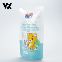 Emballage en doypack plastique personnalisé avec impression de marque, poche à bec verseur pour lessive, liquide vaisselle, savon