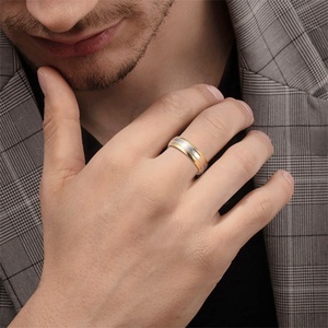 Moda günaha popüler mikro-ankastre zirkon ve elmas çift yüzük paslanmaz çelik düğün/doğum günü takı erkekler & kadınlar için - Product Image 2