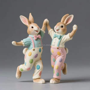 2026 नए प्यारे ईस्टर खरगोश नृत्य जीवन मूर्तिकला आभूषण xibio निर्माता अनुकूलित थोक घर आंगन - Product Image 1