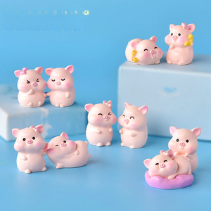 weij Micro-paisaje de musgo suculento, lindo cerdito de dibujos animados, accesorio de decoración para tartas, adornos pequeños DIY para coche y escritorio - Product Image 2