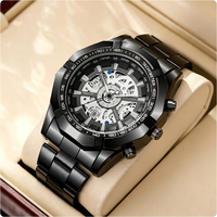 Montre NYY mécanique à remontage manuel, cadran large, multifonction, calendrier, étanche, à quartz, tendance, pour homme, style professionnel