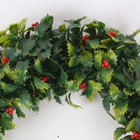 Populaire Fabriek Directe Verkoop Kunstmatige Groene Krans Mini Buxus Slinger Nieuw Jaar Ophangen Rood Fruit Slinger Voor Huisdecoratie