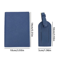 Coffret Cadeau Luxe en Cuir PU Saffiano avec Icône Avion, Logo Personnalisé, Emballage Premium, Porte-Passeport et Étiquette de Bagage