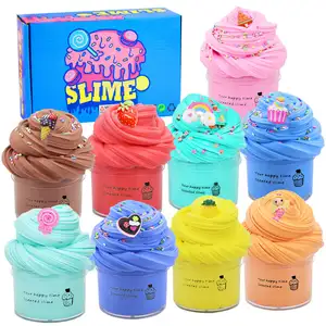 Leemook Funny Non-Toxic Modeling Slime Ice Cream Playdough Set Diy Slime Making Kit For Kids