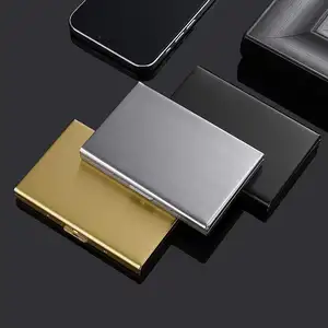 2023 Custom Metal Wallet Credit Card Holder Aluminum Money Clip Wallet With RFID Blocking Black