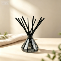Bâtonnets de rechange pour diffuseur de parfum en fibre de polyester noir et blanc de 3 mm x 20 cm avec fibres durables pour la maison