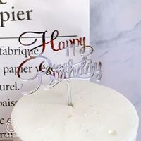 Kuchendekoration Zubehör Bestseller Acryl Happy Birthday Buchstaben Kuchen-Dessert-Topper Dekoration