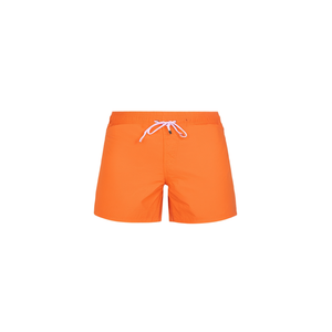 Short de bain pour homme, orange, séchage rapide, taille mi-haute, cordon de serrage, couleur unie, vêtements de plage décontractés, tissu tissé 100% polyester - Product Image 1