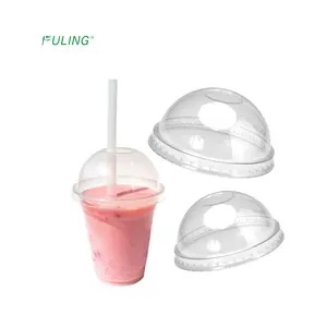 customized 20 oz clear PET beverage plastic cold juice cup smoothie cups dome lids disposable takeaway smuttie cup with lid