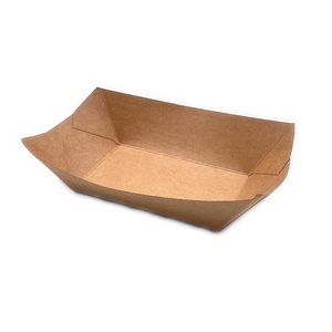 Côtelettes de <span class=keywords><strong>poulet</strong></span> frites jetables en papier Kraft, aliments pour frites, salade de fruits, plateau ouvert résistant à l'huile, bateau en papier - Product Image 4