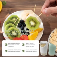 Cure-dents ronds en bambou dans un conteneur transparent portable pour les fruits, les collations, les restaurants, les hôtels et l'usage domestique