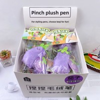Mignon stylo de largeur d'écriture à base d'eau en plastique de 0.5mm stylo gel en peluche créatif aubergine oignon vert presser