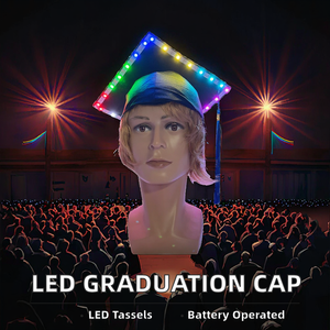 DAMAI University Academic LED Graduation Caps Fluorescent <b>Tassels</b> Battery-Powered Lighting for Parties - Product Image 2