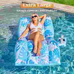 Swimming Float Inflatable Pool Lounger Tropical Floral Print Water Hammock Adult Size Floating Row Summer Beach <b>Sunbed</b> - Product Image 2