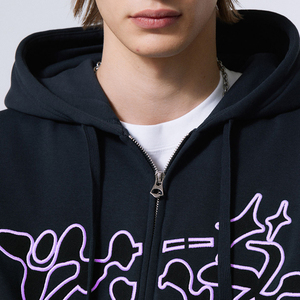 2025 sudaderas con capucha de gran tamaño Vintage con logotipo personalizado para hombres Cremallera de peso pesado con bordado 3D Hombro caído Cremallera con capucha Essentials - Product Image 3