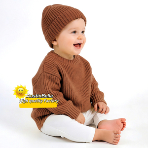 Sweater Bayi Rajut Kustom Desain Grosir RTS,  Rajutan Katun Kerah Bulat Tebal Ukuran Besar untuk Anak Laki-laki & Perempuan,  Jumper Musim Dingin - Product Image 4