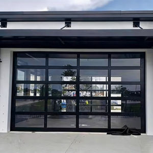 Porte de <span class=keywords><strong>garage</strong></span> en verre moderne et étanche pour villa, avec ouverture coulissante et portillon piétonnier - Product Image 5