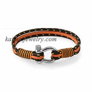 Mejor venta de <span class=keywords><strong>Nylon</strong></span> negro cuerda náutica ancla mujeres hombres pulsera de moda - Product Image 6