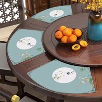 Napperon de table en cuir PU antidérapant et imperméable à l'eau, résistant à la chaleur, en tissu, pour la maison