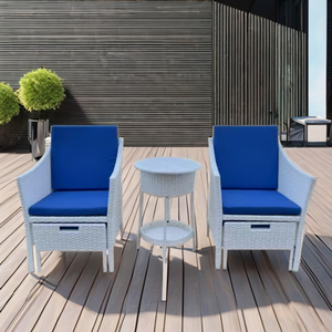 Ensemble de canapés en rotin PE pour jardin extérieur Cadre en aluminium Salon de loisirs en rotin en osier pour appartement, bureau à domicile ou villa - Product Image 4