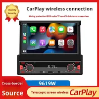 Écran tactile rétractable manuel de 7 pouces, navigation automobile universelle Android, CarPlay sans fil, commande centrale du tableau de bord, HD Dash