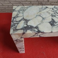 Table console de luxe en marbre Calacatta Viola, meuble de salon en pierre naturelle personnalisé, ensemble de table d'entrée murale moderne et mince