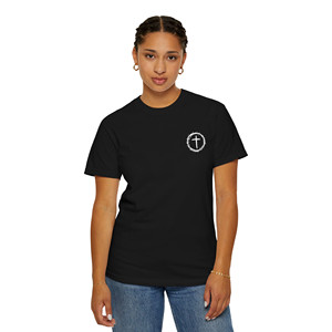 T-shirt tinta in abbigliamento Unisex con fede coraggiosa Deut. 31:6 corona di spine croce - Product Image 6