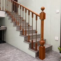 Luxe Minimaliste Moderne Style Bois Métal Cuivre Colonne Broche Balustre Garde-Corps pour Villa Escalier Garde-Corps Décoration