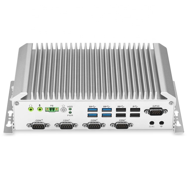Fanless IPC I3 I5 I7 CPU  Industrial PC Rugged Embedded Box PC Mini Computer Box 10*COM+3*LAN
