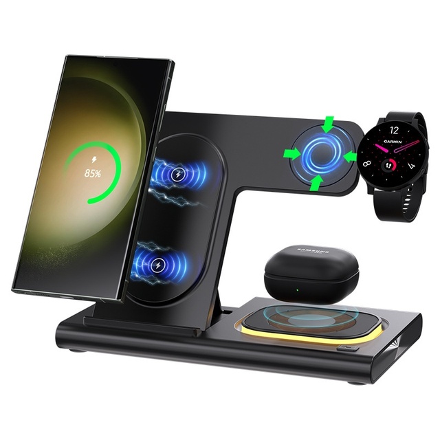 Hot Sale 3-in-1 Magnetic Wireless Charger with Fast Charging Foldable Multi-Function EU/US Desktop Use Model A80
