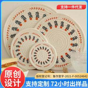 Juego de Manteles Individuales Redondos de Diseño Original, Antideslizantes, Aislantes del Calor, con Patrón de Flores Estilo Japonés - Product Image 5