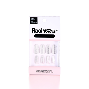Too Cool For School Faux ongles artificiels 24 pièces, design rose avec strass, usage quotidien - Product Image 2