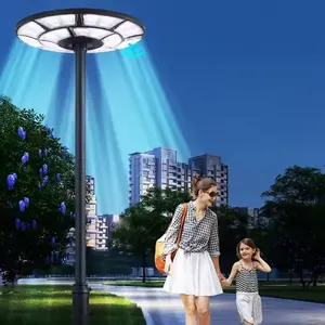 Waterproof Solar Energy Smart Sensing Outdoor Super Bright IP65 Integrated UFO Solar Garden Led Light Lamps All In One 1000W